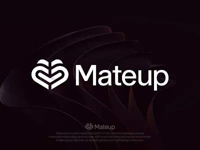 Mateup - Logo Design brand identity branding design icon identity letter logo logo logo design logo designer logo mark logodesign logos logotype m letter logo m logo marriage relationship wedding