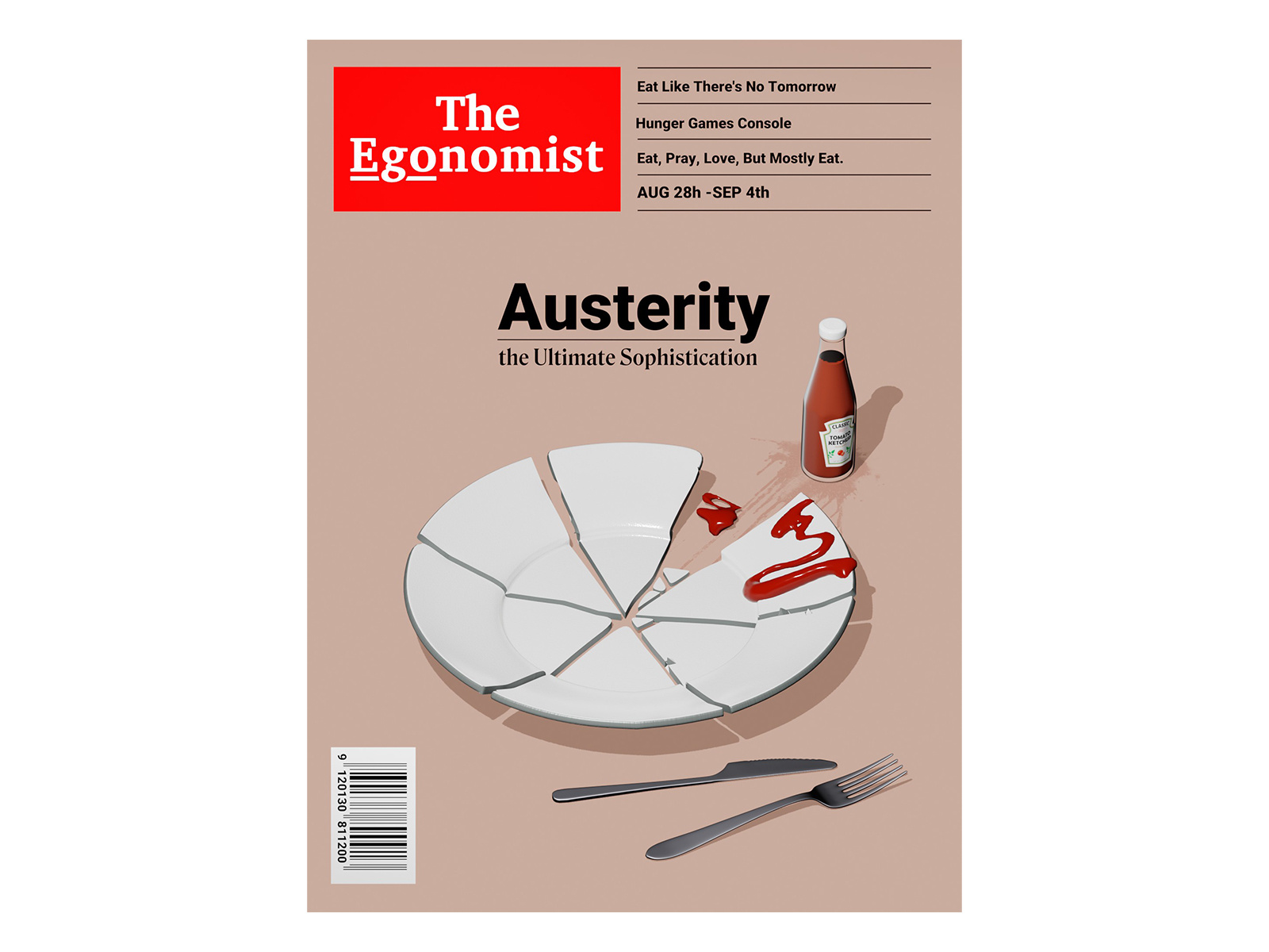 Ultimate Sophistication 3dillustration 3drender b3d blender3d economy editorial food hunger pizza plate poverty satirical