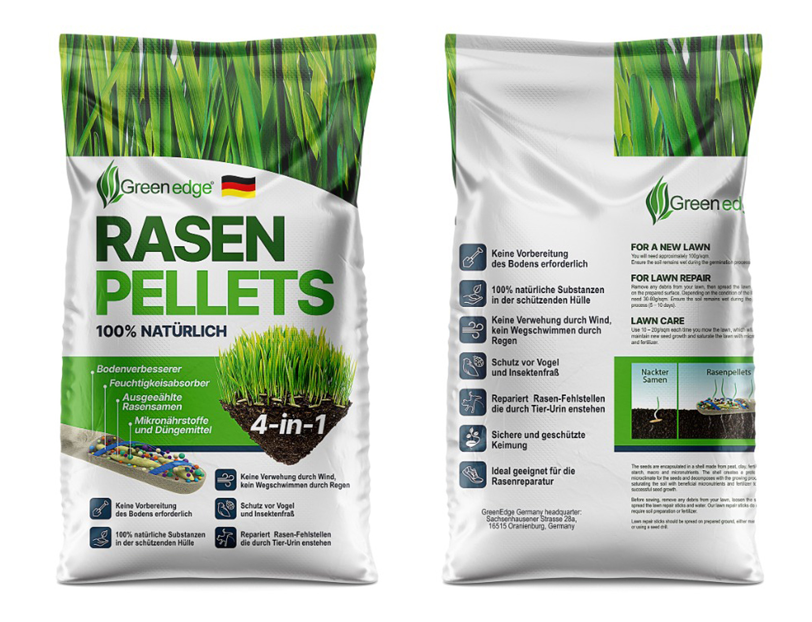 Greenedge / Rasen Pellets / Germany packaging design упаковка