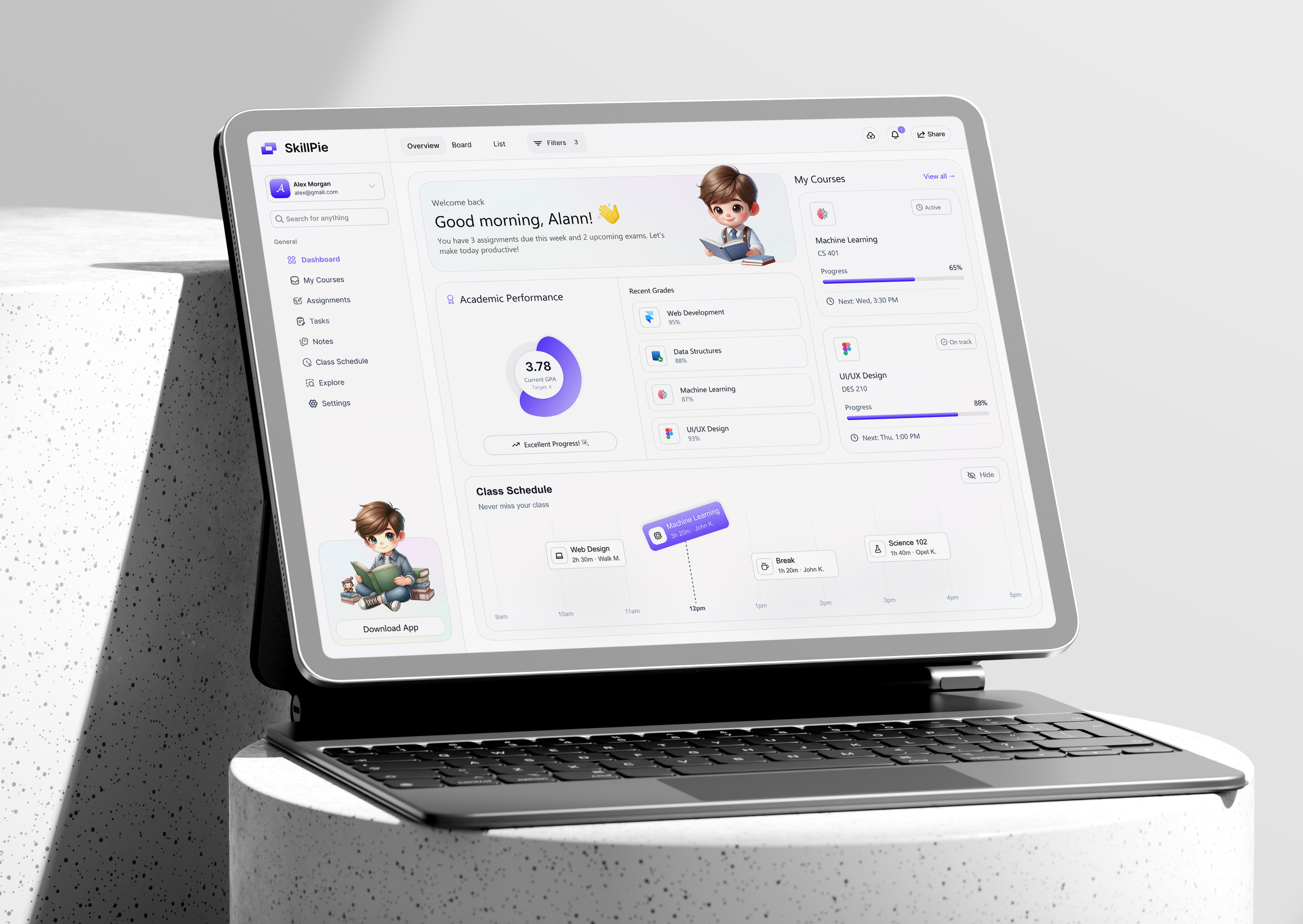 SkillPie – Smart Learning SaaS Dashboard admin panel analytics dashboard analytics ui clean ui dashboard ui data visualization edtech edtech platform learning platform lms design modern interface product design saas saas dashboard startup product design startup ui ux ui design web app design