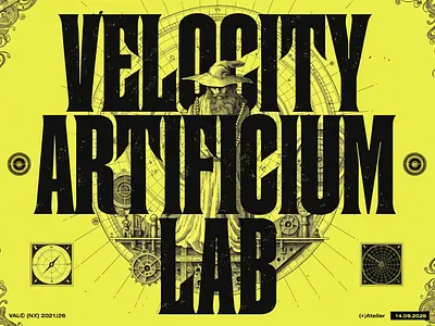 Velocity Artificium Lab — Arcane Mechanics Edition branding campain design graphic design illustration typography