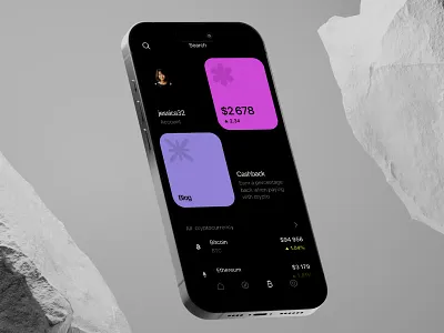 Crypto app app interface bitcoin crypto app crypto wallet cryptocurrency dark theme dashboard ui digital wallet ethereum finance app fintech fintech app gradient ui investment app mobile app design mobile dashboard mobile ui ui design web3 design