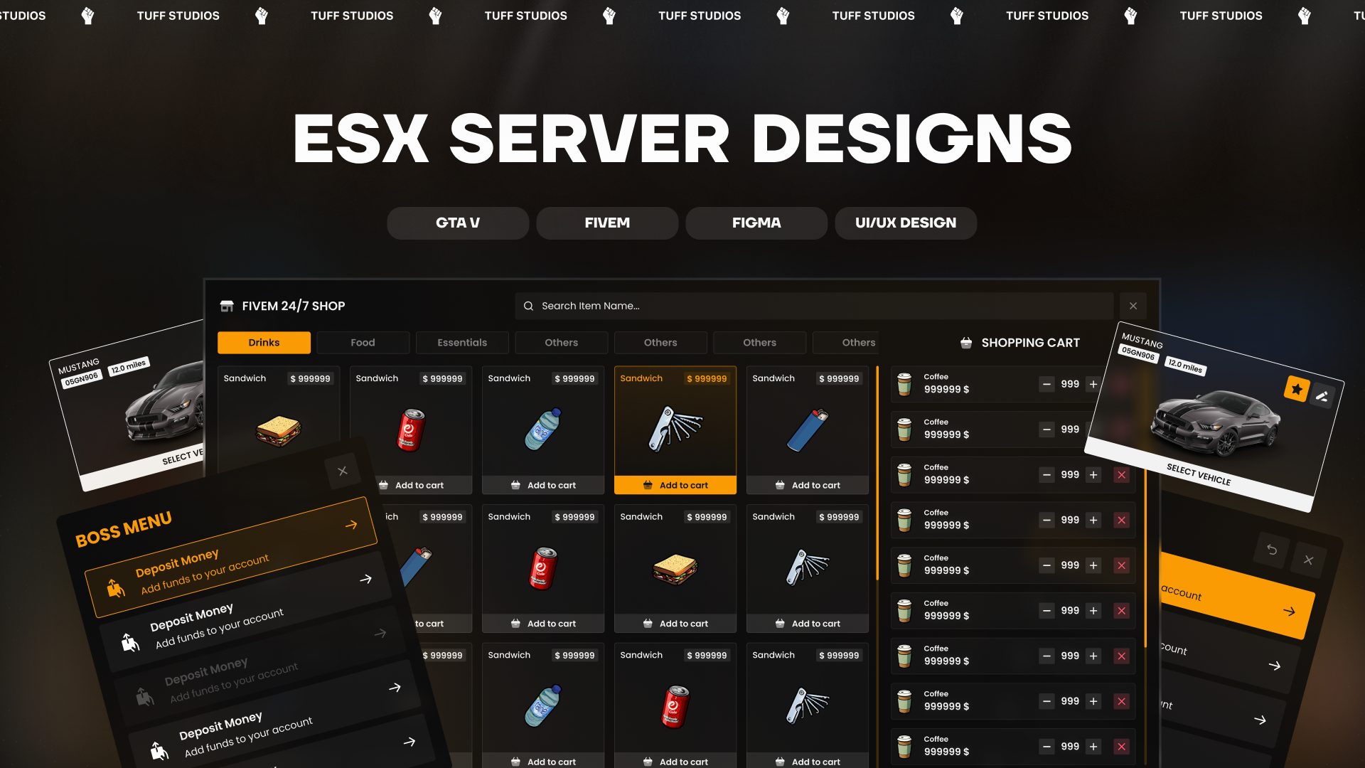 Fivem ESX Server Designs UI fievm ui fivem ui ui designs uiux