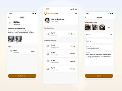Field Service & Device Management Mobile App analytics app coffee design device inventory iot machine management minimal mobile power stock trending ui ux