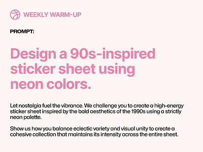 Design a 90s inspired sticker sheet dribbble warm up