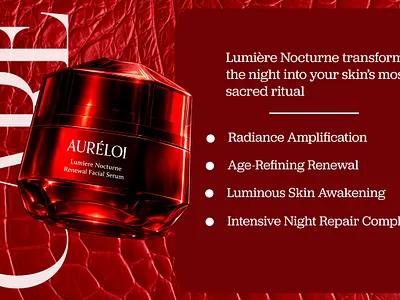 Lumière Nocturne is a luxury serum designed for radiant. branding graphic design logo motion graphics premium