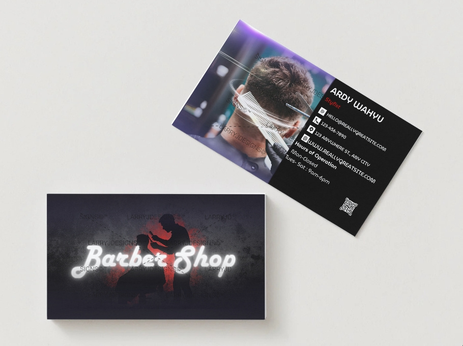 Space Age Barber shop Business Card