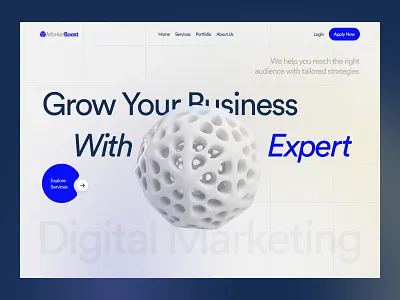 Digital Marketing Website Hero Section design ui ux website