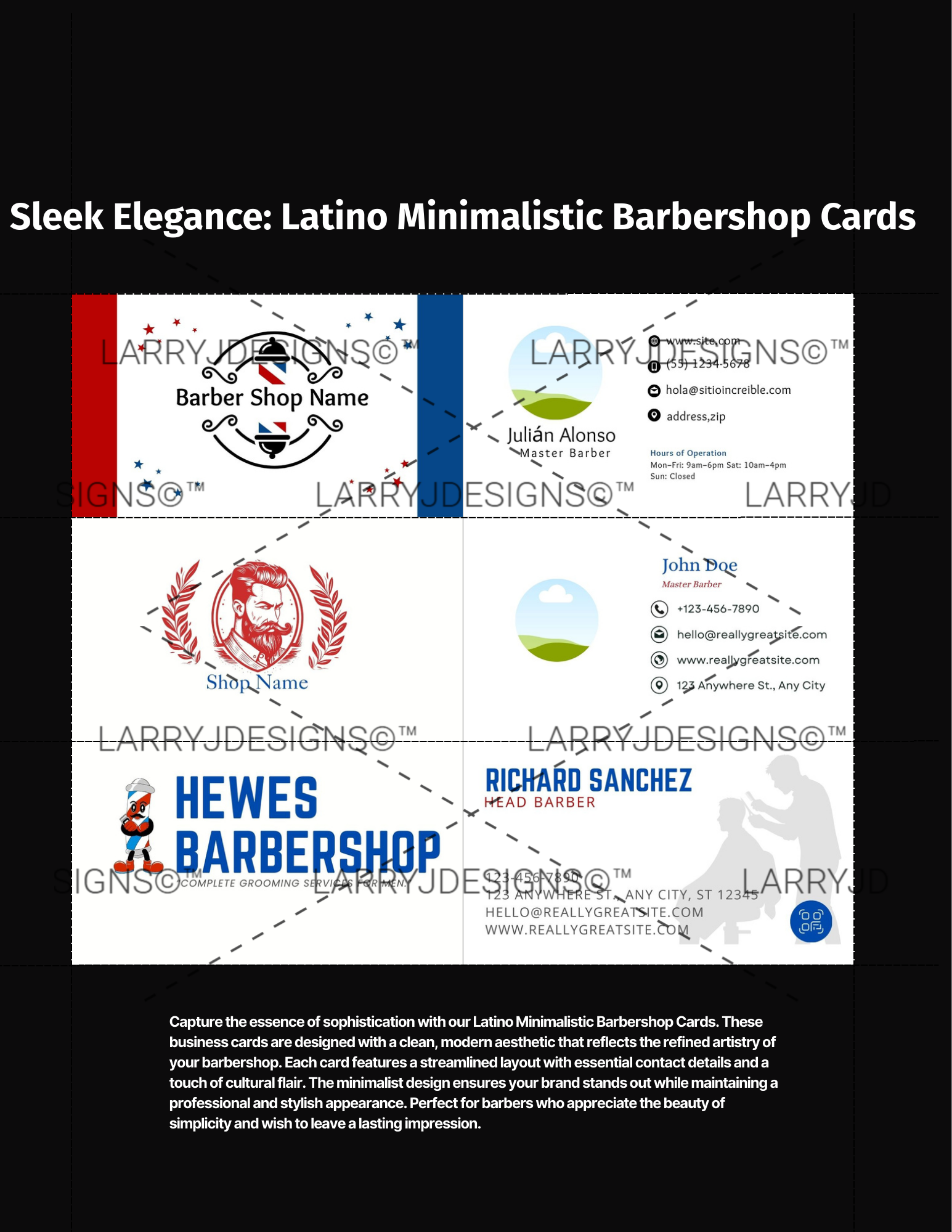Sleek Elegant Latino business Cards