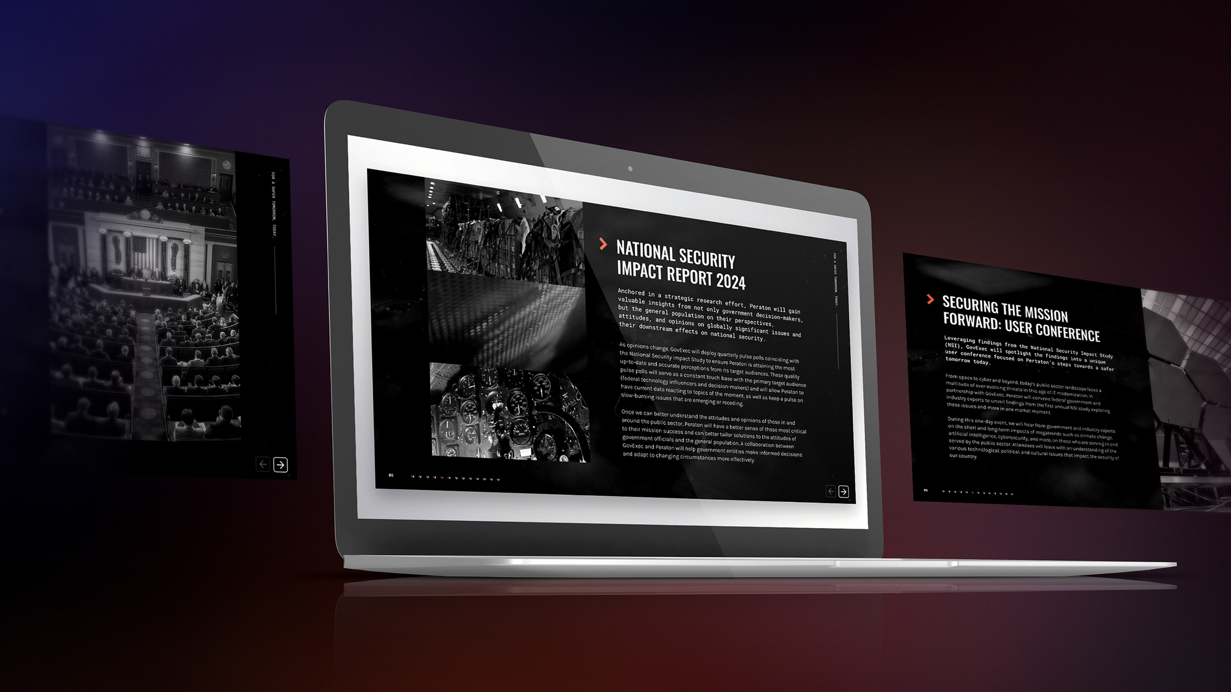 Peraton | For a Safer Tomorrow, Today government graphic design military national security presentation slides
