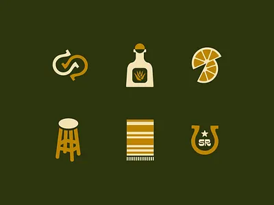 Second Rodeo - Icons + Illustrations icon illustration iconography icons illustration retro icons retro illustrations simple illustration tequila icon western brand identity western branding western icons western illustration western illustrations