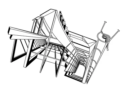 City Psychogeography abstract black and white city derive illustration linework psychogeography trippy