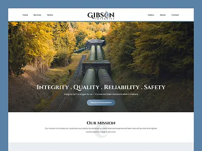Gibson Integrity // Web Design construction energy enterprise inspection integrity pipeline service service company web design