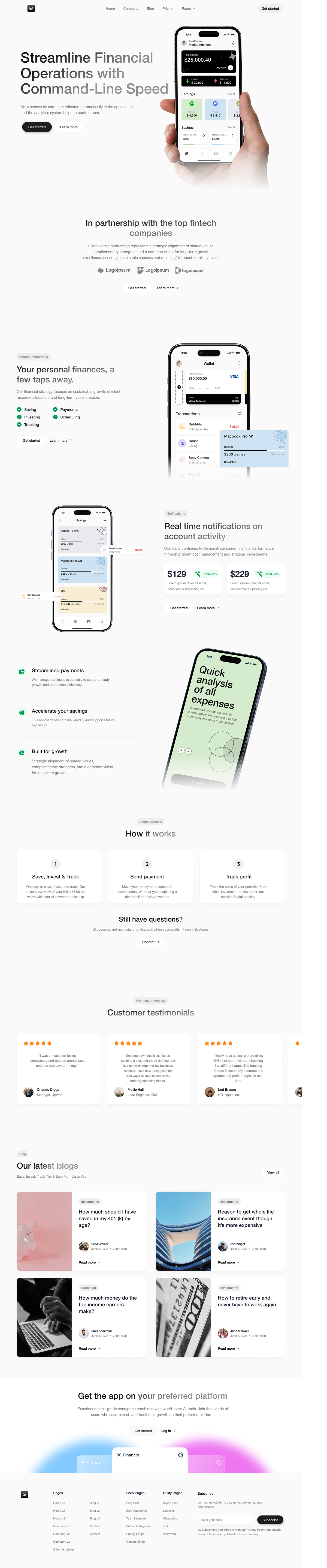 FinStream — Fintech Web/Landing Page UI/UX Image 0