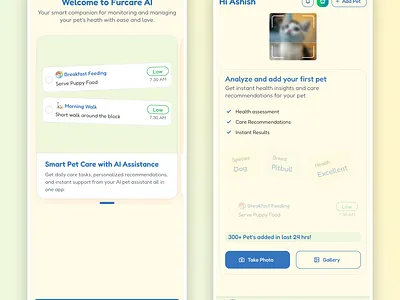 Furcare AI - Your pet healthcare companion 3d animation figma healthcare logo mobile motion graphics pet ui