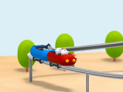 Spline 3D | Animated Rollercoaster 3d animation 3d modeling cute kawaii lowpoly rollercoaster spline spline3d splinetool