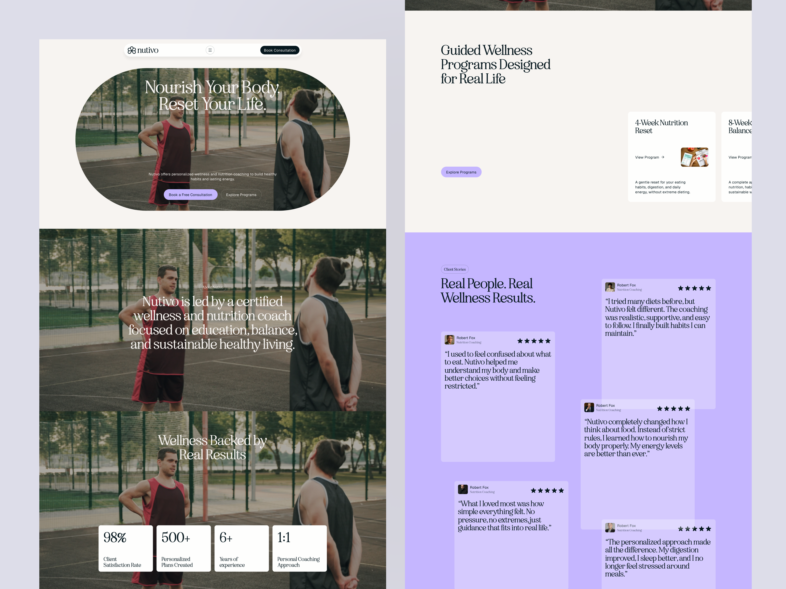 Wellness and nutrition website health wellness ux health coach website service business website wellness branding wellness website design