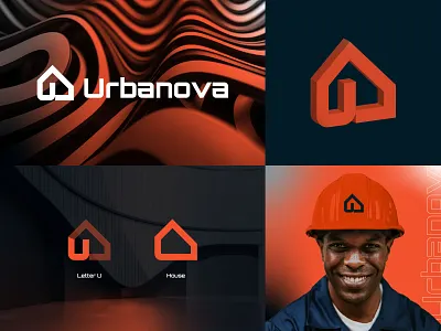 Urbanova – Modern Real Estate Logo Design | U + House Concept architecture logo brand identity branding construction brand lettermark logo logo minimalist logo modern logo monogram logo property development real estate real estate logo simple