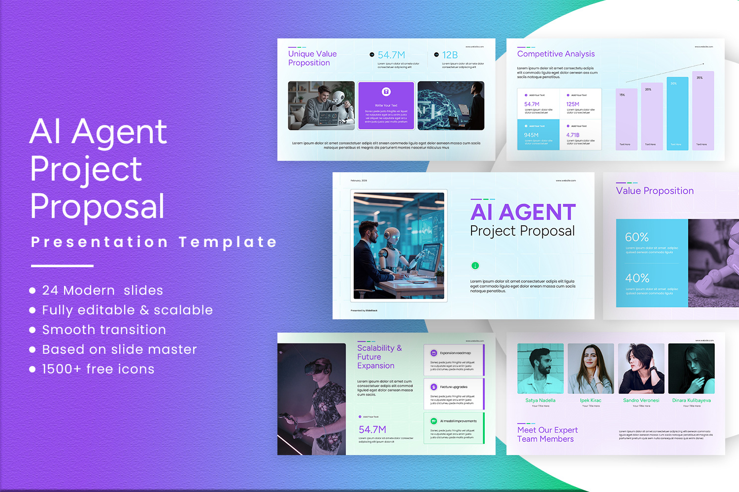 AI Agent Project Proposal Presentation Template agent ai business clean design docs idea modern pitch plan presentation project proposal simple slides startup strategy tech template visual