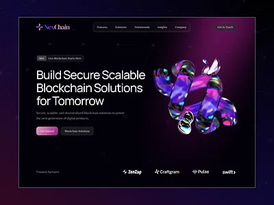 Blockchain Landing Page 3d animation blockchain landingpage blockchain website clean crypto crypto design dark them figma resource minimal ui ui design ui design kit uiux uiux design ux web design website