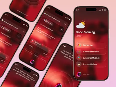 Next-Gen Productivity Mobile Experience UI ai assistant ai assistant app ai chatbot ai productivity app appleintelligence concept dashboard glassmorphism machine learning messaging mobile mobile app mobile app design productivity saas smart home uiux voice ui web