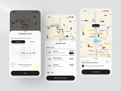 ZEVOA | All-in-One Super App | Schedule & Pickup Flow Update app app design booking app cab booking app interface ios app interface design ios app ui design concept mobile mobile app design product design real time map navigation ride booking app ui design schedule ride app design super app ui design transportation app transportation app ui design ui design