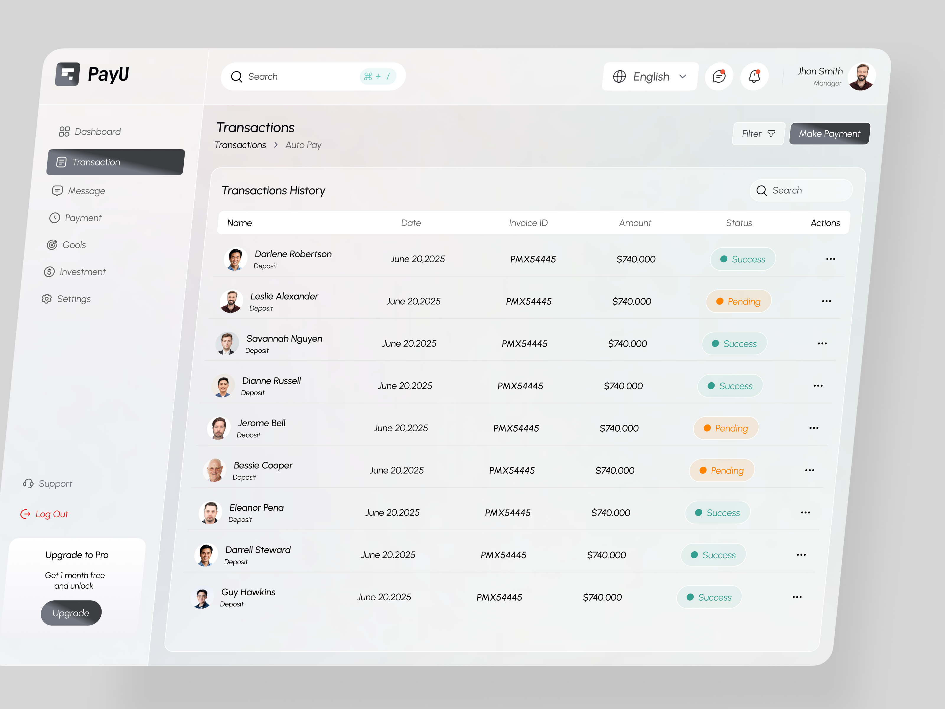 Fintech Transactions Dashboard UI Design admin panel clean ui crm dashboard dashboard ui data visualization design system figma finance fintech interface minimal ui product design saas table ui ui design uiux ux design web app web design