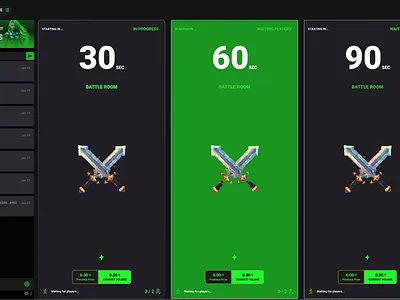 Web3 Battle Room Tournament battle battleroom casino casino app casino website crypto casino dashboard design gambling game gameinterface gaming onlne casino slot tournament design ui ux web design web3 website