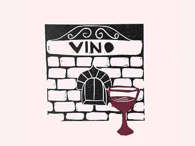Wine Windows of Florence design graphic design illustration linoprint typography