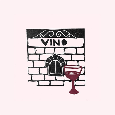 Wine Windows of Florence design graphic design illustration linoprint typography