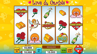 Slot game "Love & Gamble" dedicated to Valentine's Day!!! digital art gambling gambling art gambling design game art game design game reels graphic design love love slot love themed slot design slot game design slot machine slot machine reels slot reel valentines day valentines game valentines symbols valentines themed