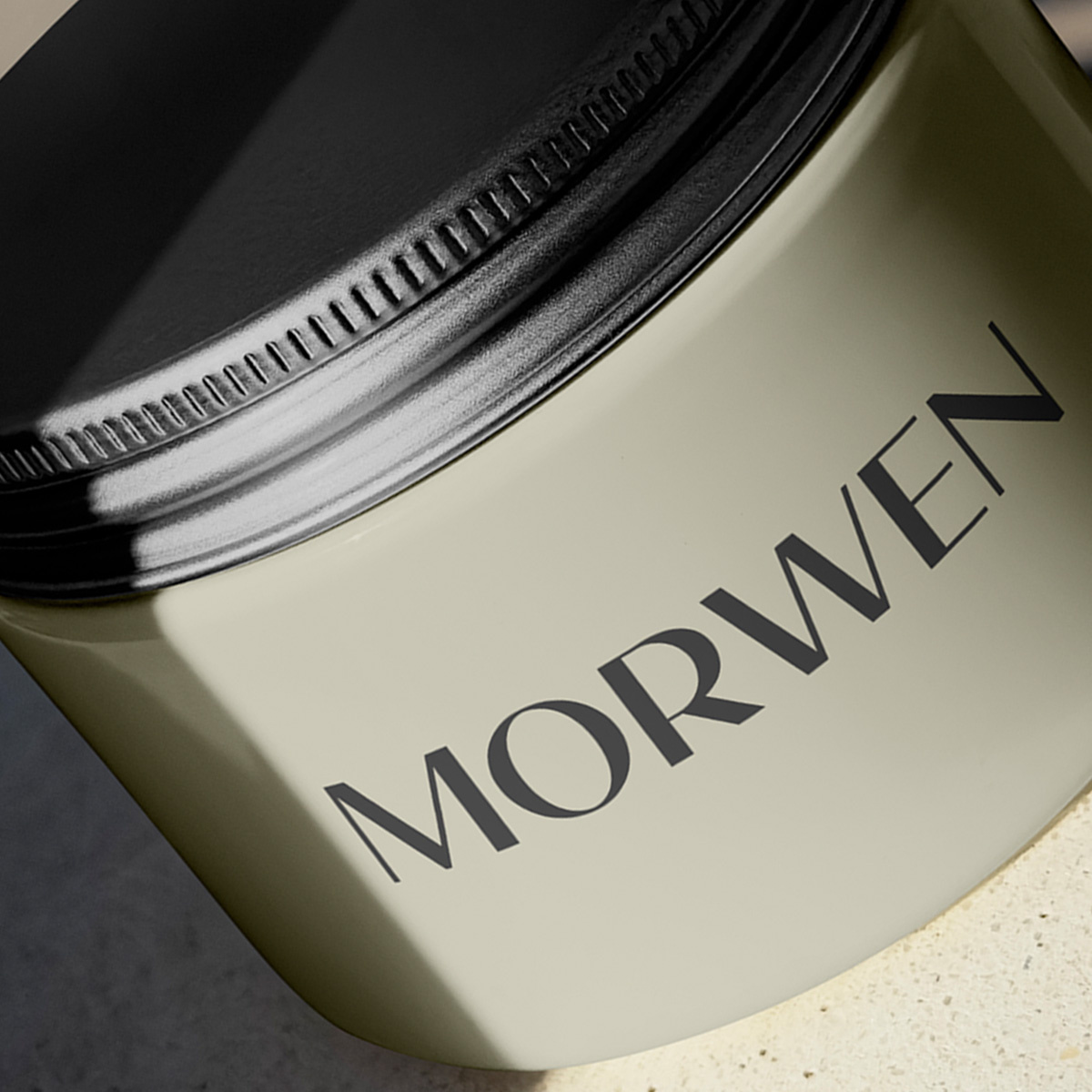 WORDMARK LOGO ON COSMETIC JAR wordmark logo on cosmetic jar