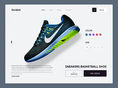StrideX – E-Commerce Shoes Website | Step Into Style ecommerce ecommerce website design ecommercedesign fashionui modernui online shopping online store productdesign shoes ecommerce shoes landing page design shoes shop shoes website shoes website design shoeswebsite sneakerwebsite stridex uiux webdesign website design webui