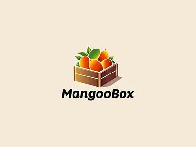 Mangoobox Logo box branding fruit fruitbasket fruitbox gradient graphic design logo mango mangobox logo modern summer mango
