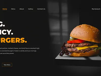 Burger website homepage design branding burger clean design food food homepage graphic design homepage homepage design modern design ui ui design uiux website