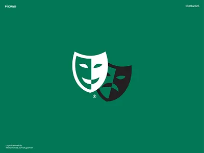 Dual Mask Logo Design brand mark branding cyber security dual mask entertainment graphic design hacker logo logo design mark mask media modern personal brands podcust storytelling brands theatre