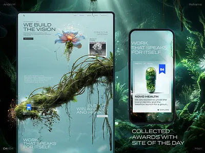 Creative Agency Website — UX/UI & Web Design 3d animation branding graphic design health med motion graphics nature studio ui web design
