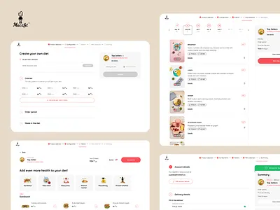 Maczfit - Shopping Path - Ecommerce Website addons configuration design details maczfit meals order page shop shopping path site steps summary ui ux web page webdesign webpage website wireframes