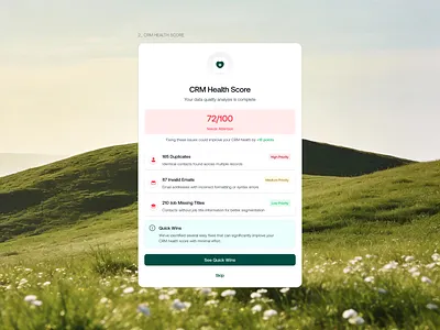 AI-Based CRM for Lead Management ai agent ai scan crm crm ai crm ai agent crm data crm health score dashboard gradient healthdata lead lead management ai minimal product design saas ui design webapp