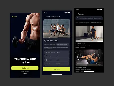 Coaching App app design body fitness coaching app dark theme fitness fitness app gym gym instructor ios meditation mobile app mobile app design training ui ui design uiux ux workout yoga
