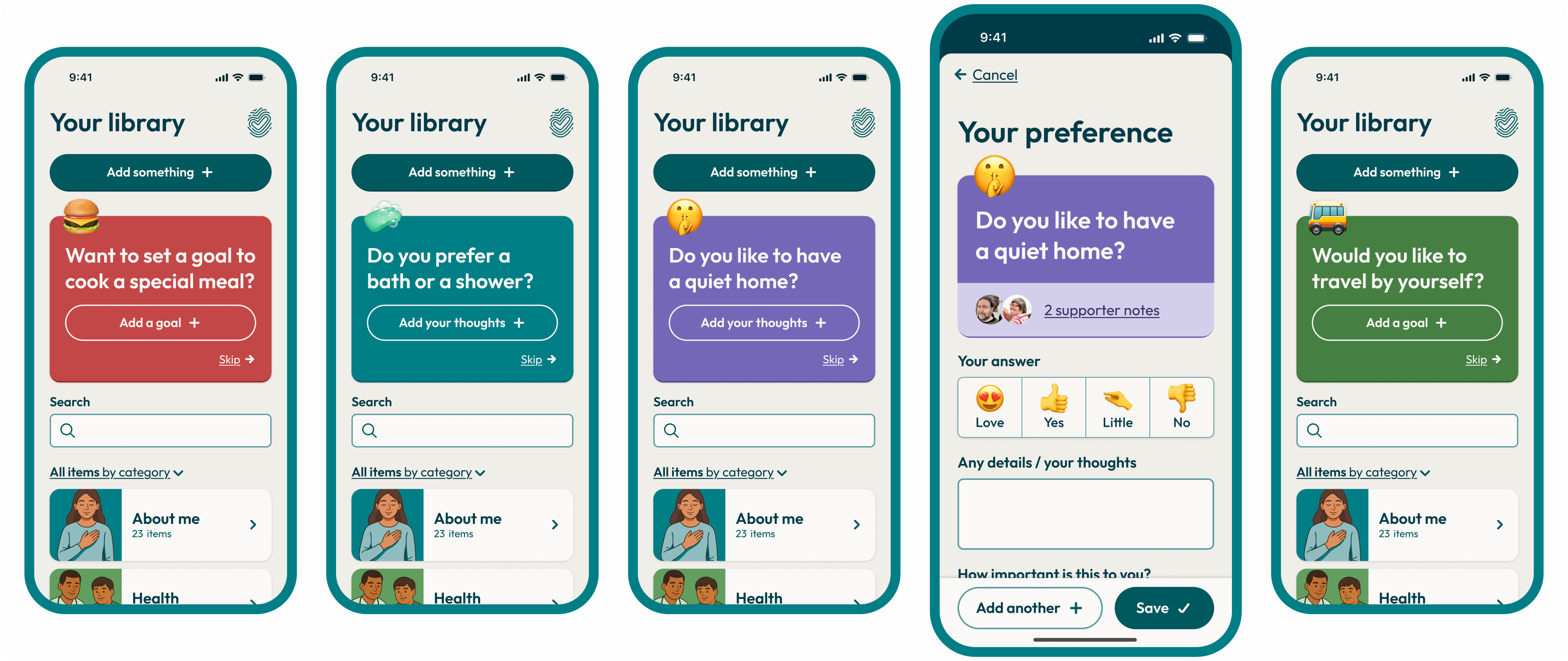Volition - Prompts accessibility app goals high contrast mobile onboarding people with disabilities preference product design prompts web