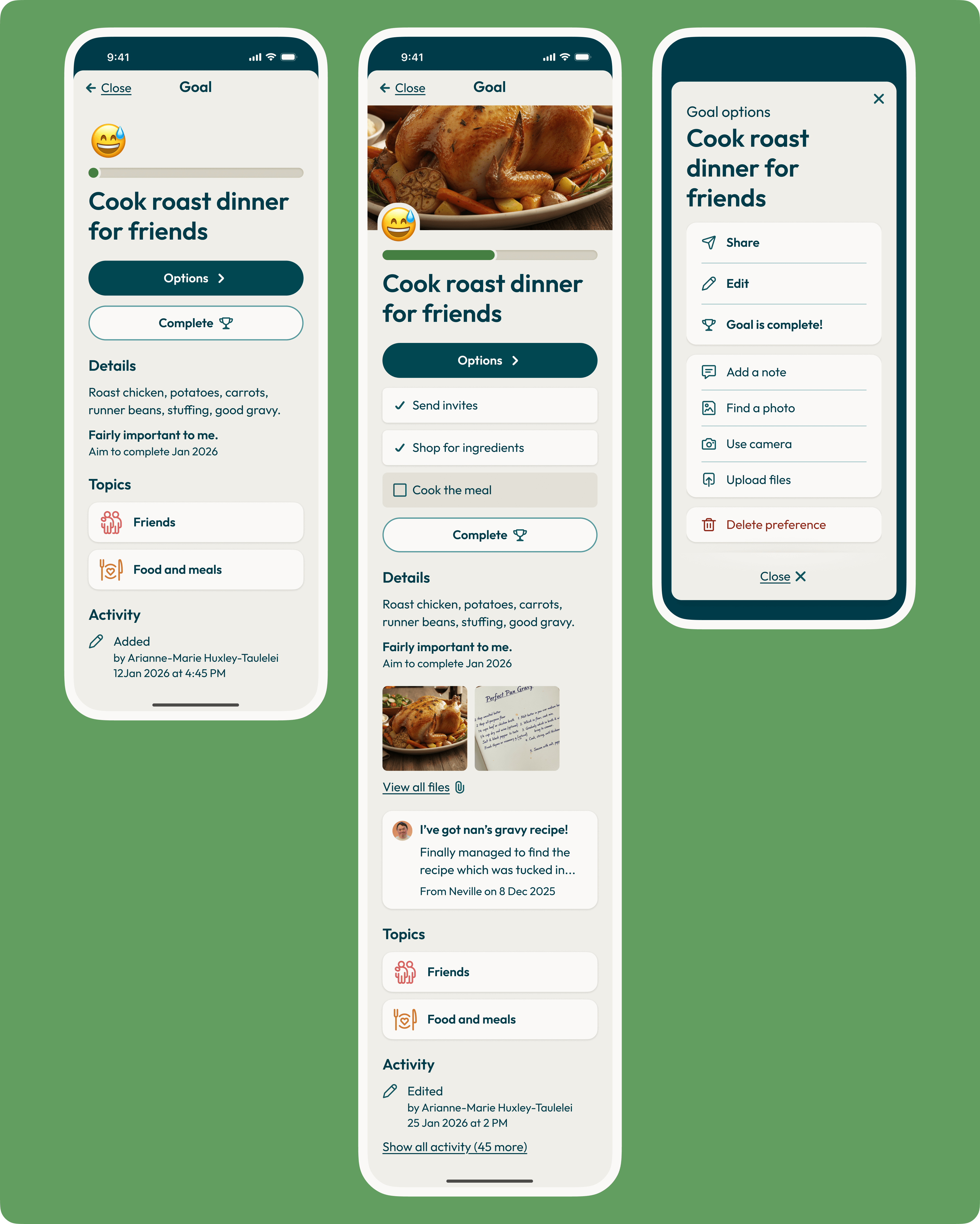 Volition - Goal view accessibility app complete goals mobile people with disability product design progression ui