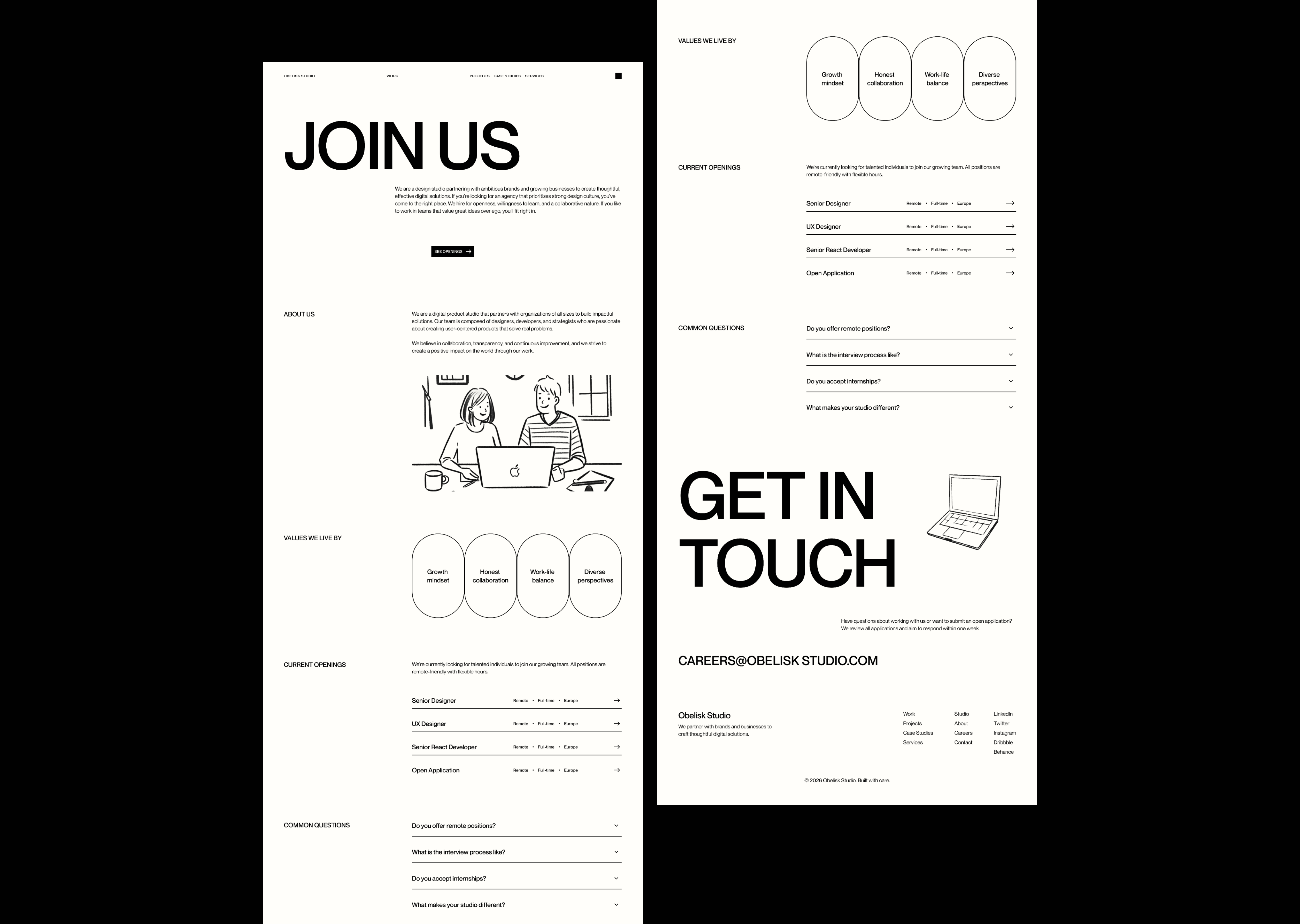 Careers Page Design bold design designer figma illustration landing landing page minimal ui uiux uiuxdesign ux web web design website