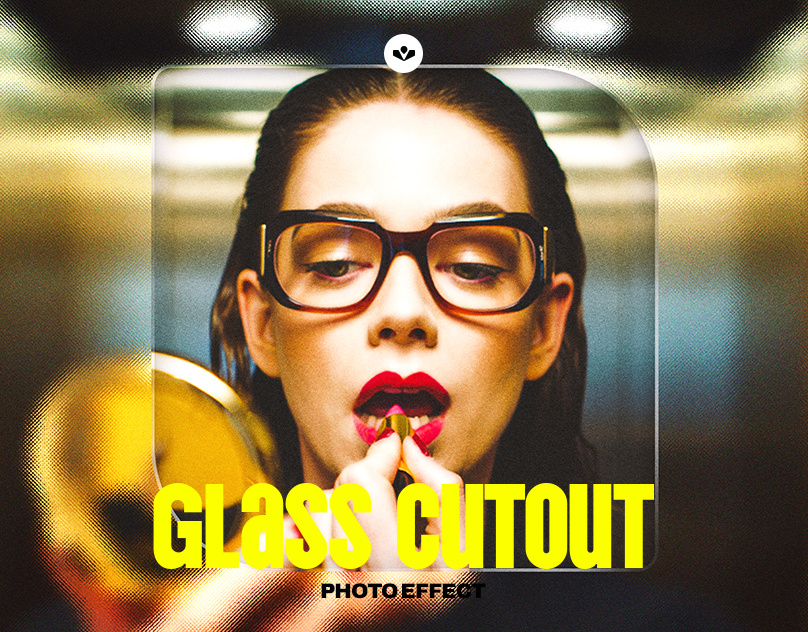 Glass Cutout Photo Effect cutout design effect glass graphic design photo photoshop solasome template