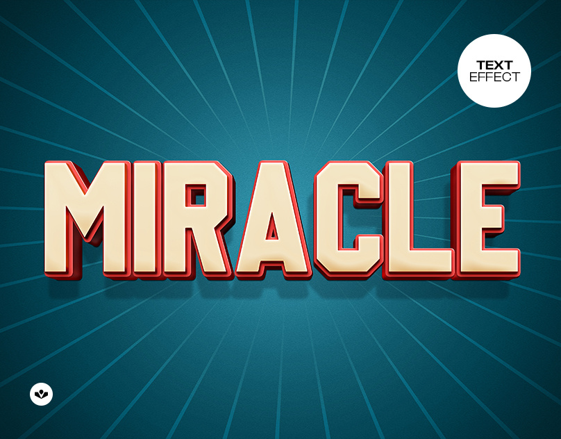 Miracle Text Effect blue design graphic design illustration miracle photoshop red solasome template typography
