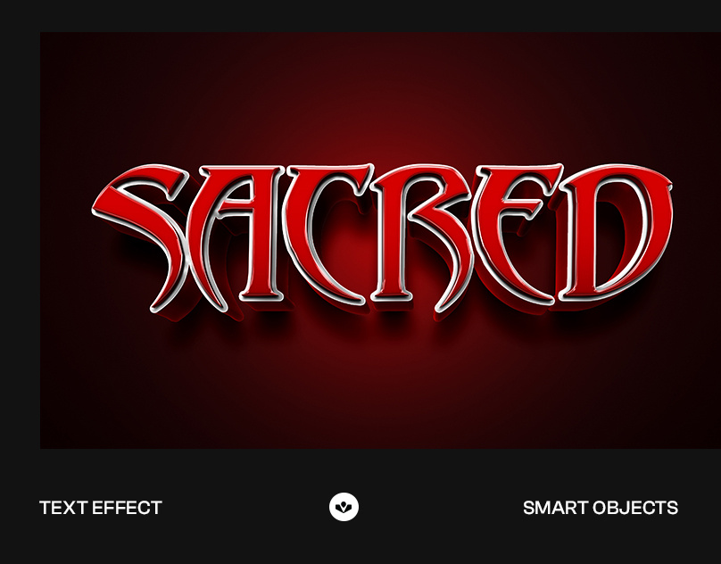 Sacred Text Effect design effect graphic design photoshop red sacred solasome template text typography