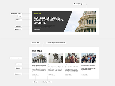 DAV Magazine Landing Page Layout Options