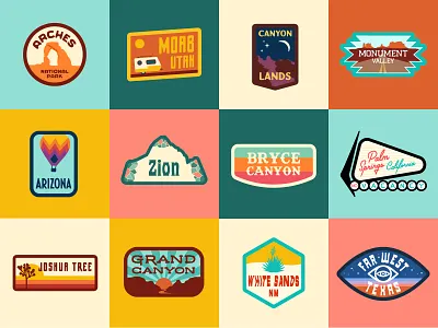 Park patches graphic design logos national parks patches
