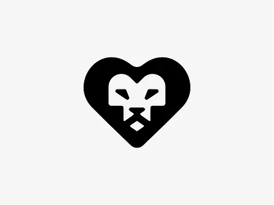 Lion Heart animal branding brave design flat graphic design heart icon lion logo logodesign logomark minimalist modern simple symbol vector
