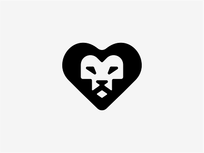 Lion Heart animal branding brave design flat graphic design heart icon lion logo logodesign logomark minimalist modern simple symbol vector